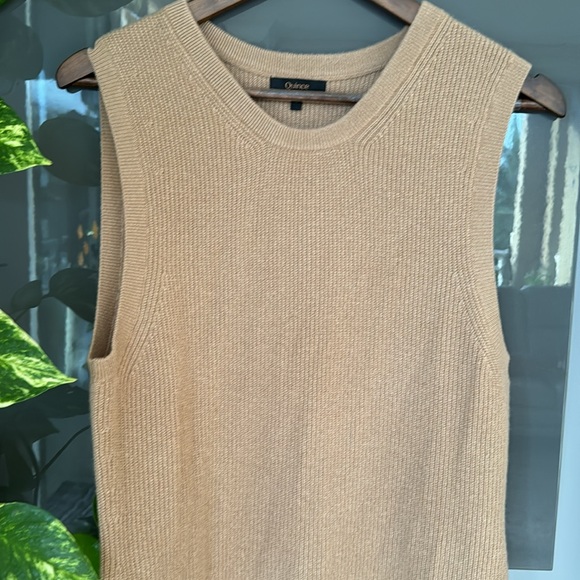 Quince NEW 100% Cashmere teak sleeveless midi dress $109 - Picture 3 of 17